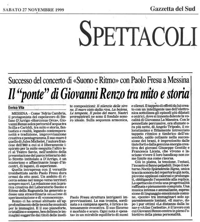 Gazzetta del Sud, 27 novembre 1999